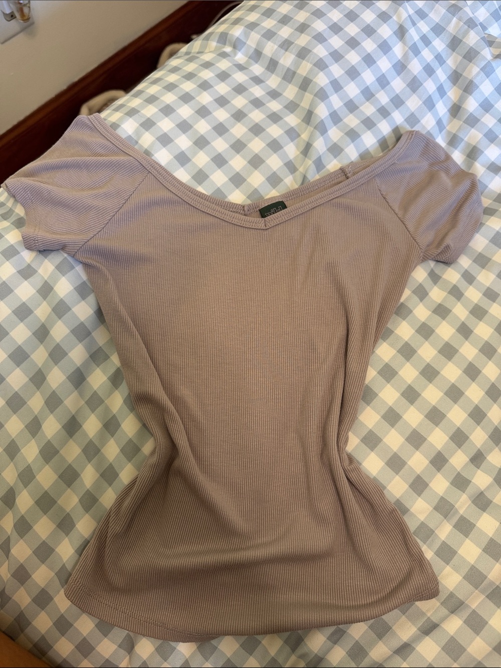 wild fable Ribbed Scoop Crop Top - Mauve Taupe